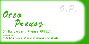 otto preusz business card